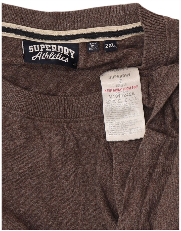 T-shirt męski Superdry, 2XL, brązowy, bawełniany