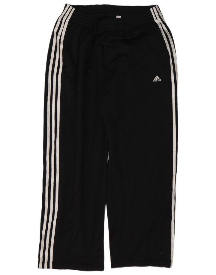 Męskie spodnie dresowe Adidas, duże, czarne, poliestrowe, sportowe