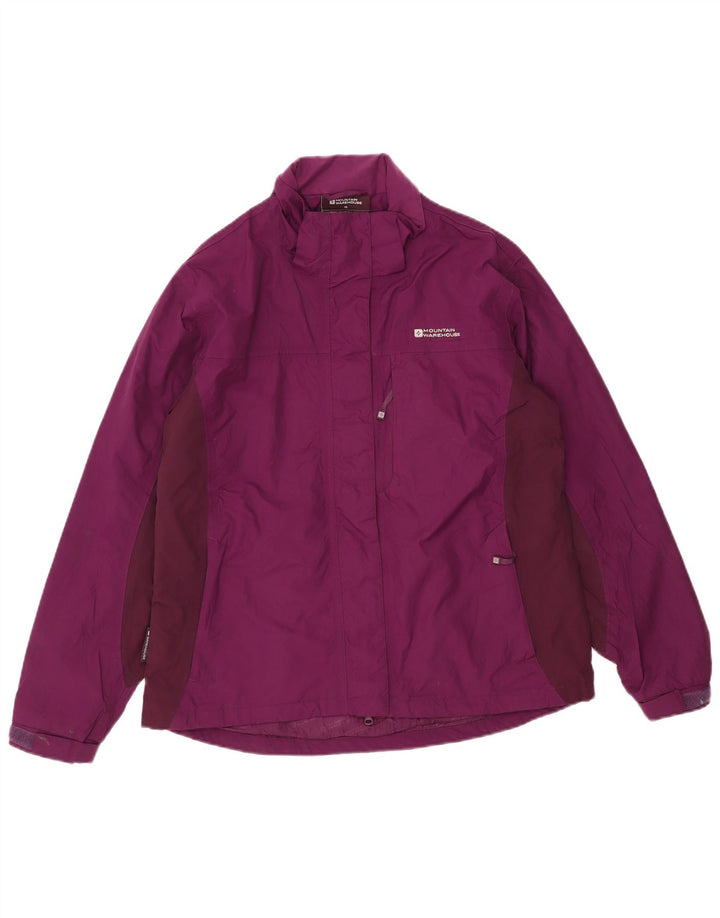 Damska kurtka przeciwdeszczowa Mountain Warehouse UK 16, duży, fioletowy nylon w bloki kolorów