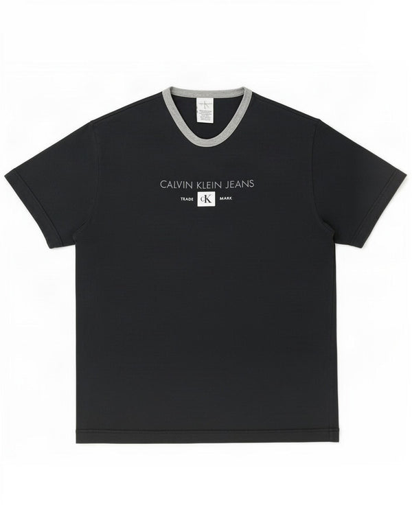 Męska koszulka z grafiką Calvin Klein Jeans Top, średnia, granatowa bawełna
