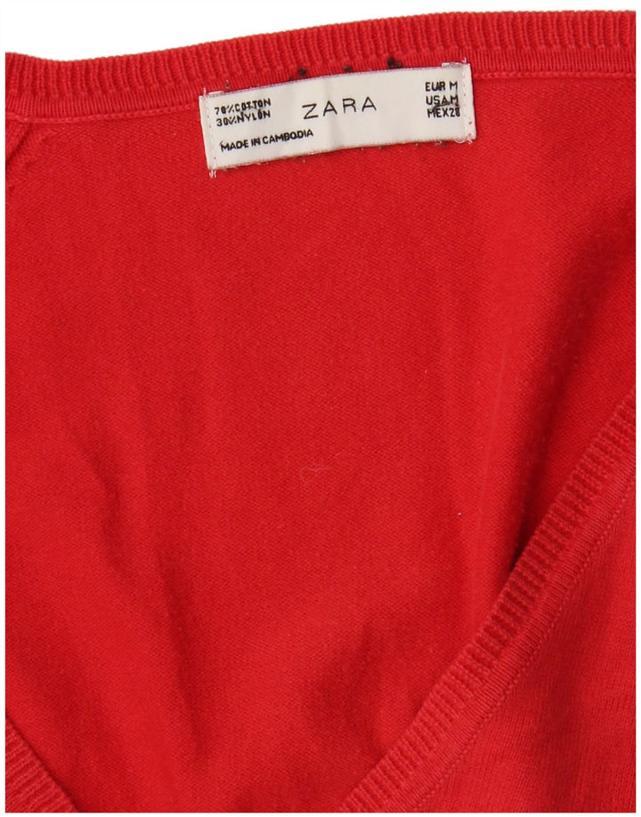 Sweter damski Zara, UK 12, średni czerwony, bawełniany