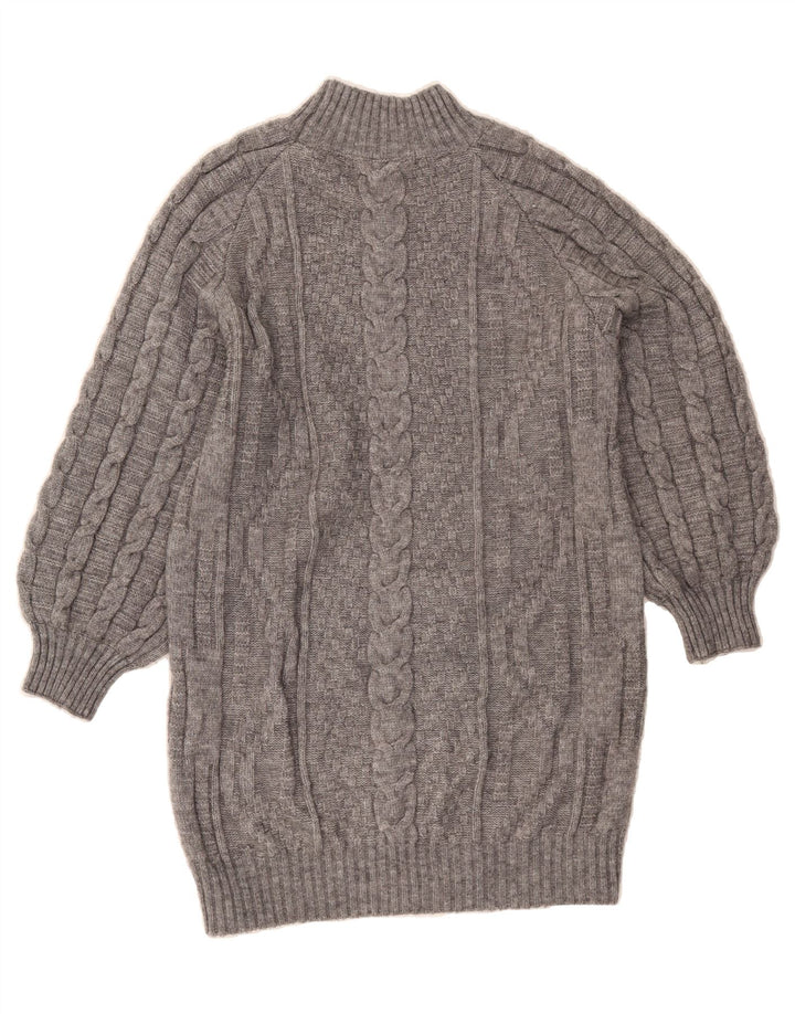 WAREHOUSE Womens Oversized Turtle Neck Jumper Sweater UK 10 Small Grey Vintage Warehouse and Second-Hand Warehouse from Messina Hembry 