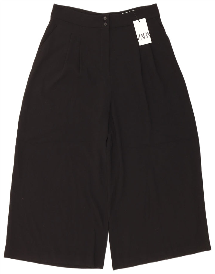 Damskie, przycięte spodnie Zara 2XL W34 L28 Czarny poliester
