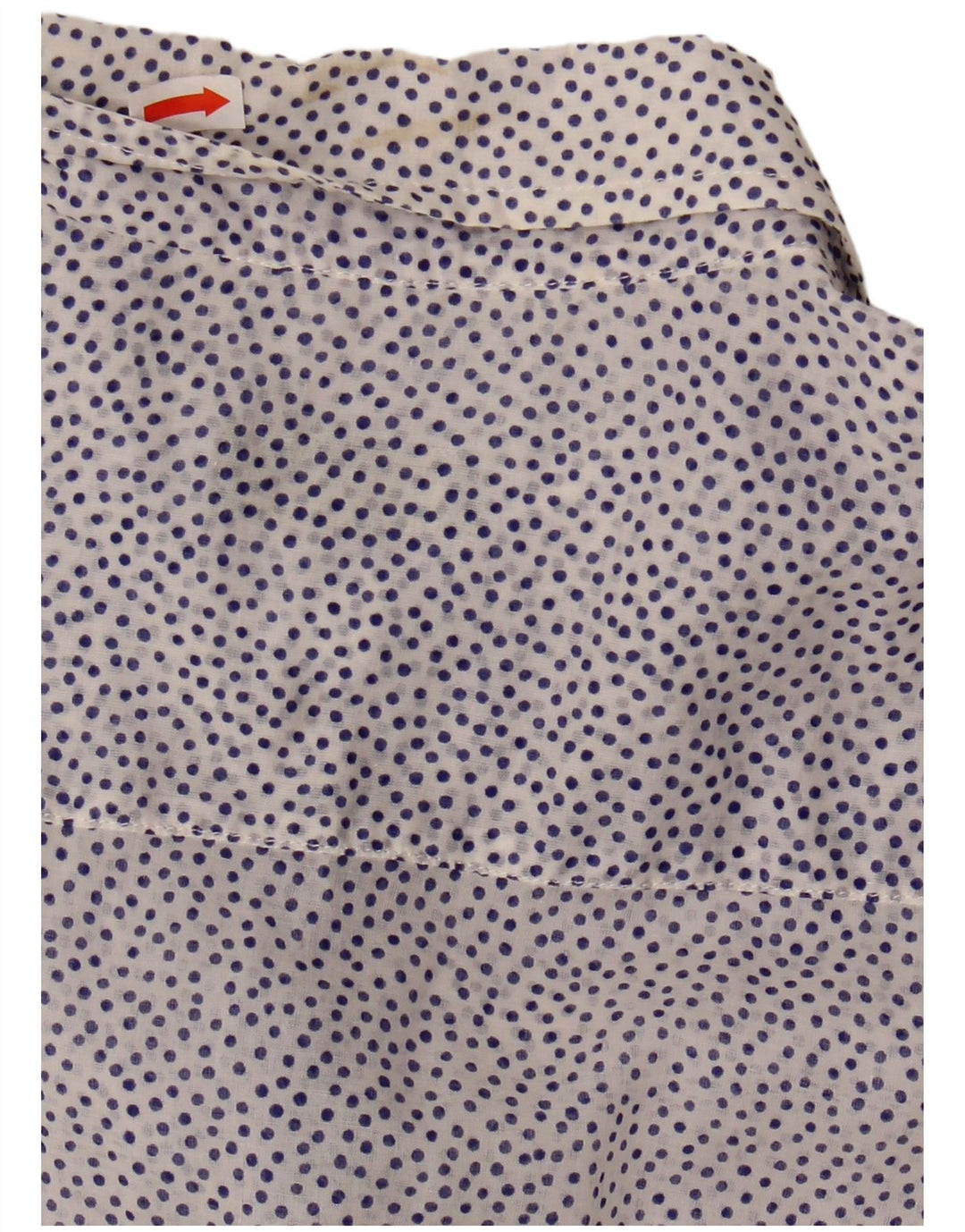 Damska prześwitująca koszula Fred Perry UK 14, duża, biała, bawełniana w cętki