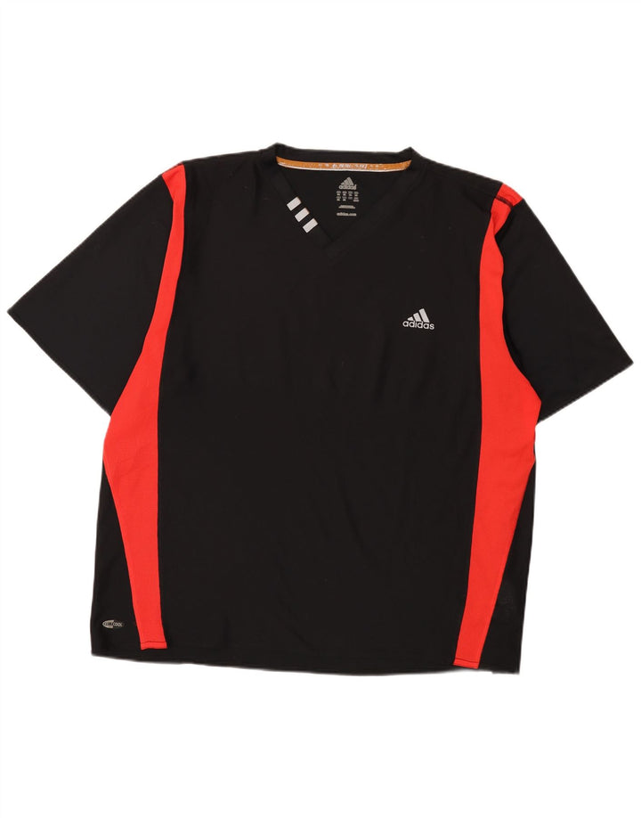 Męski T-shirt ADIDAS Climacool Top 2XL Czarny poliester z blokami kolorów