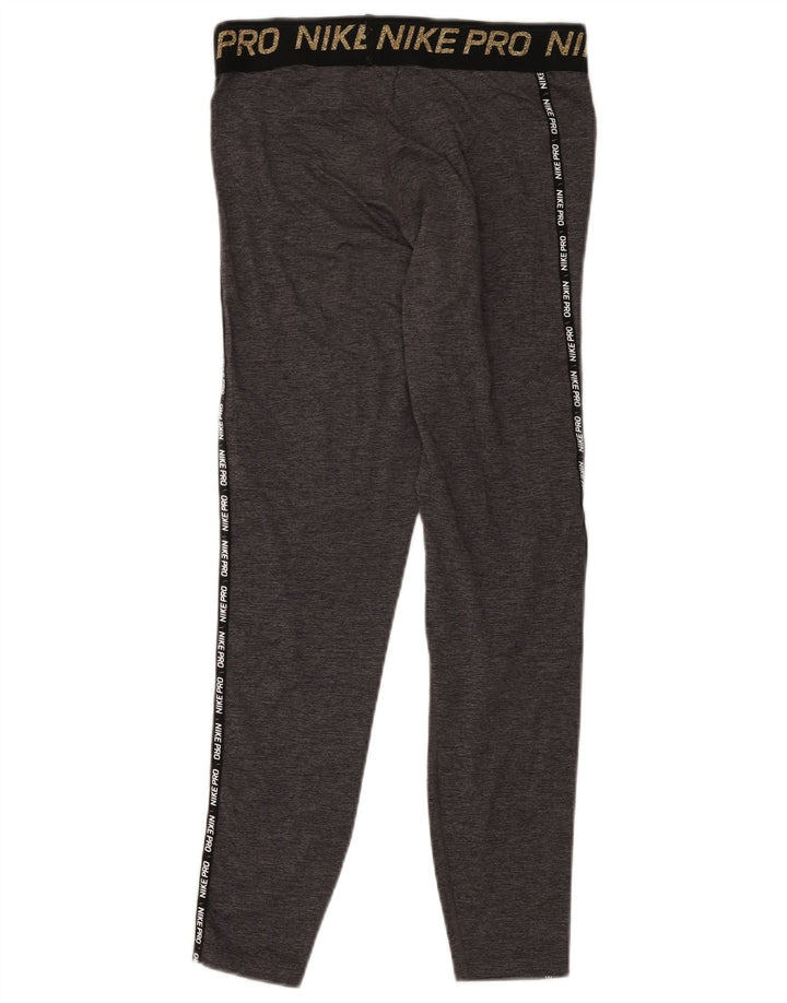 Damskie legginsy NIKE Dri Fit Graphic UK 12, średnioszare, z blokami kolorów