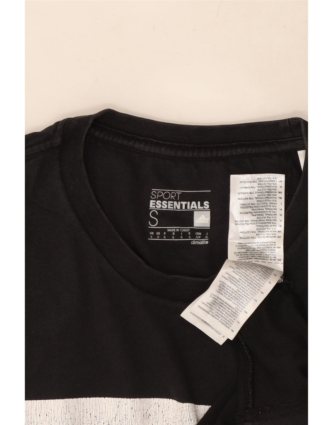 Męski T-shirt ADIDAS Climalite z grafiką, mały, czarny, bawełniany