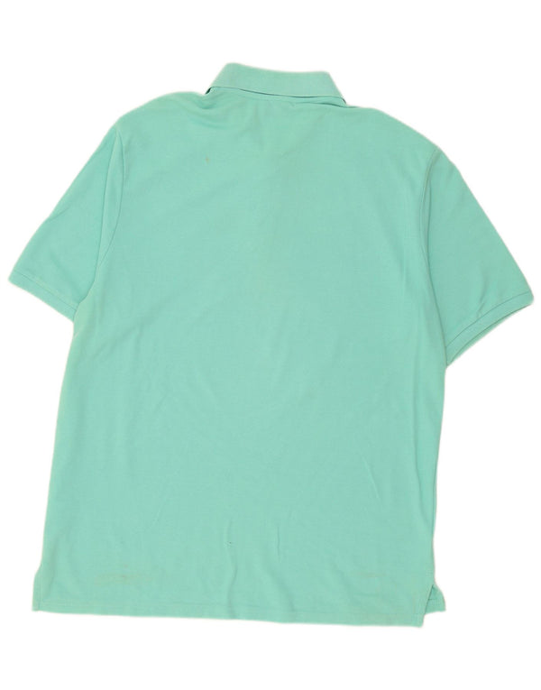 Męska koszulka polo Yves Saint Laurent 2XL, turkusowa bawełna