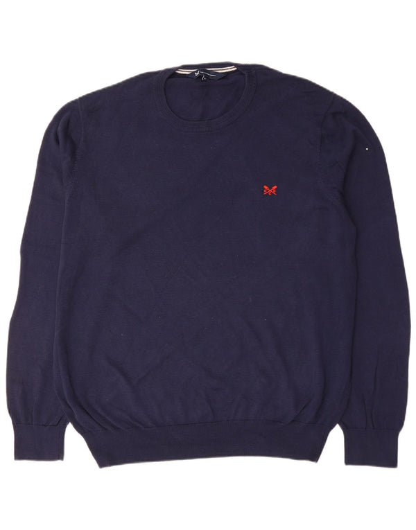 Crew Clothing Męski sweter z okrągłym dekoltem XL, granatowy, bawełniany