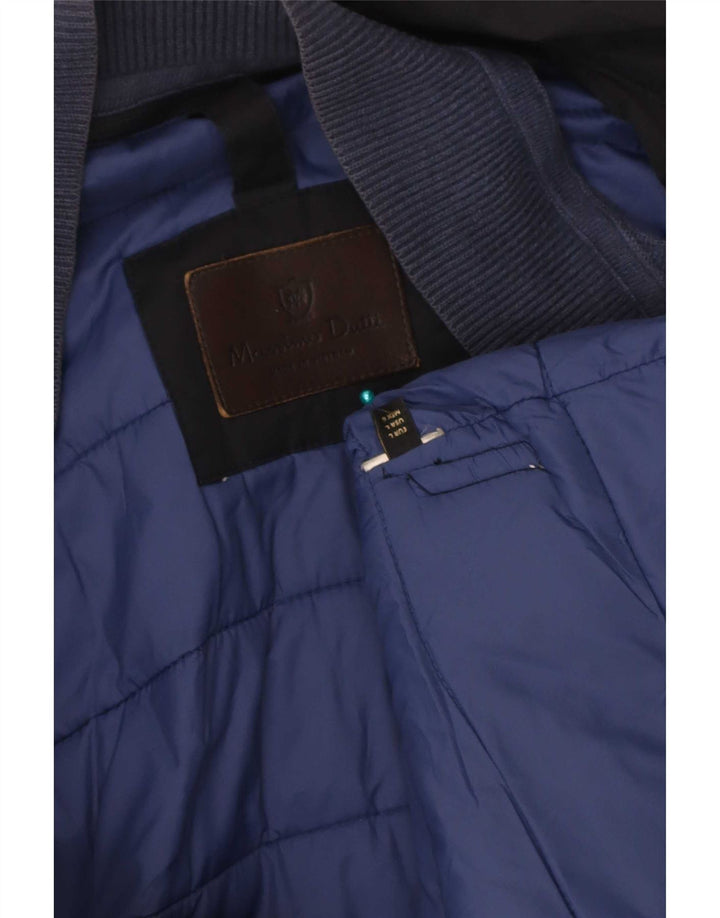 Męski płaszcz wiatrówkowy Massimo Dutti z kapturem UK 40, duży, granatowy