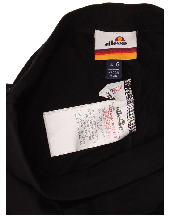 Damskie legginsy Ellesse Graphic UK 4 XS, czarne, bawełniane z blokami kolorów