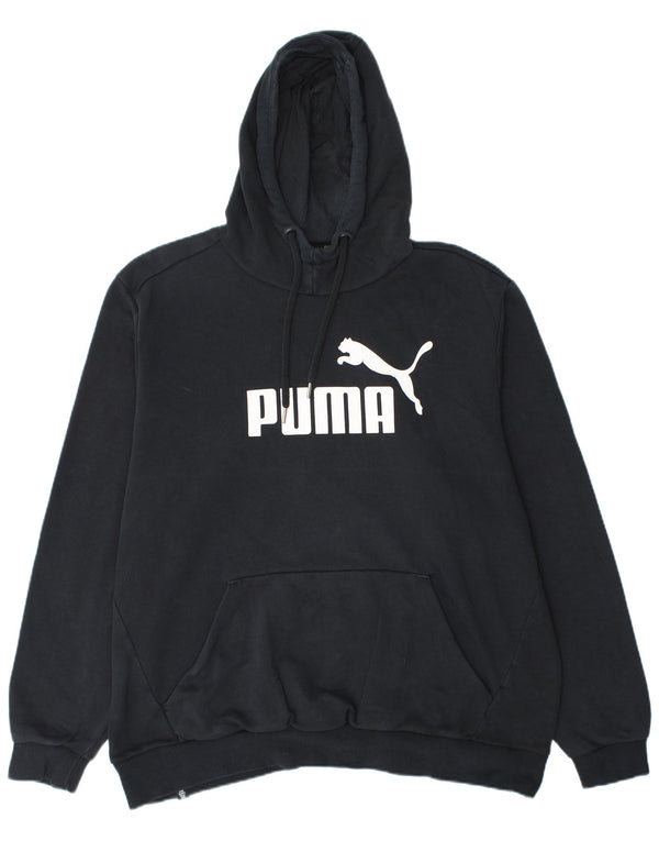 Męski sweter z kapturem i grafiką PUMA XL, czarny, bawełniany