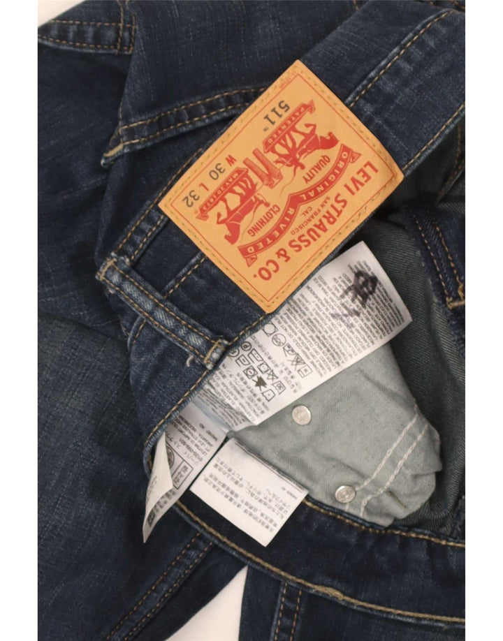 Męskie jeansy Levi's 511 Slim W30 L32 Granatowa bawełna