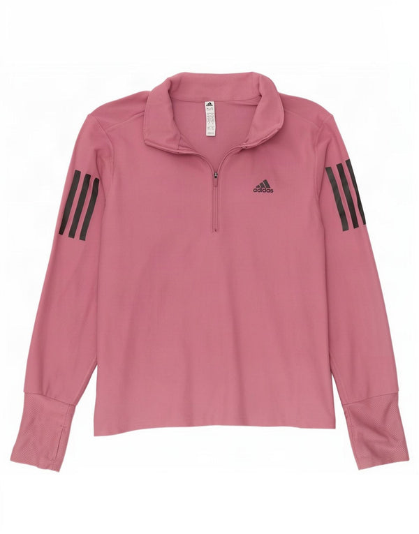 Adidas Damski Aeroready Zip Neck Sweter Dresowy Top UK 4/6 XS Różowy