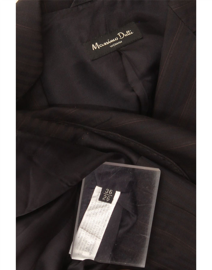 Damska marynarka Massimo Dutti zapinana na 2 guziki EU 36 XS, czarna wełniana w prążki
