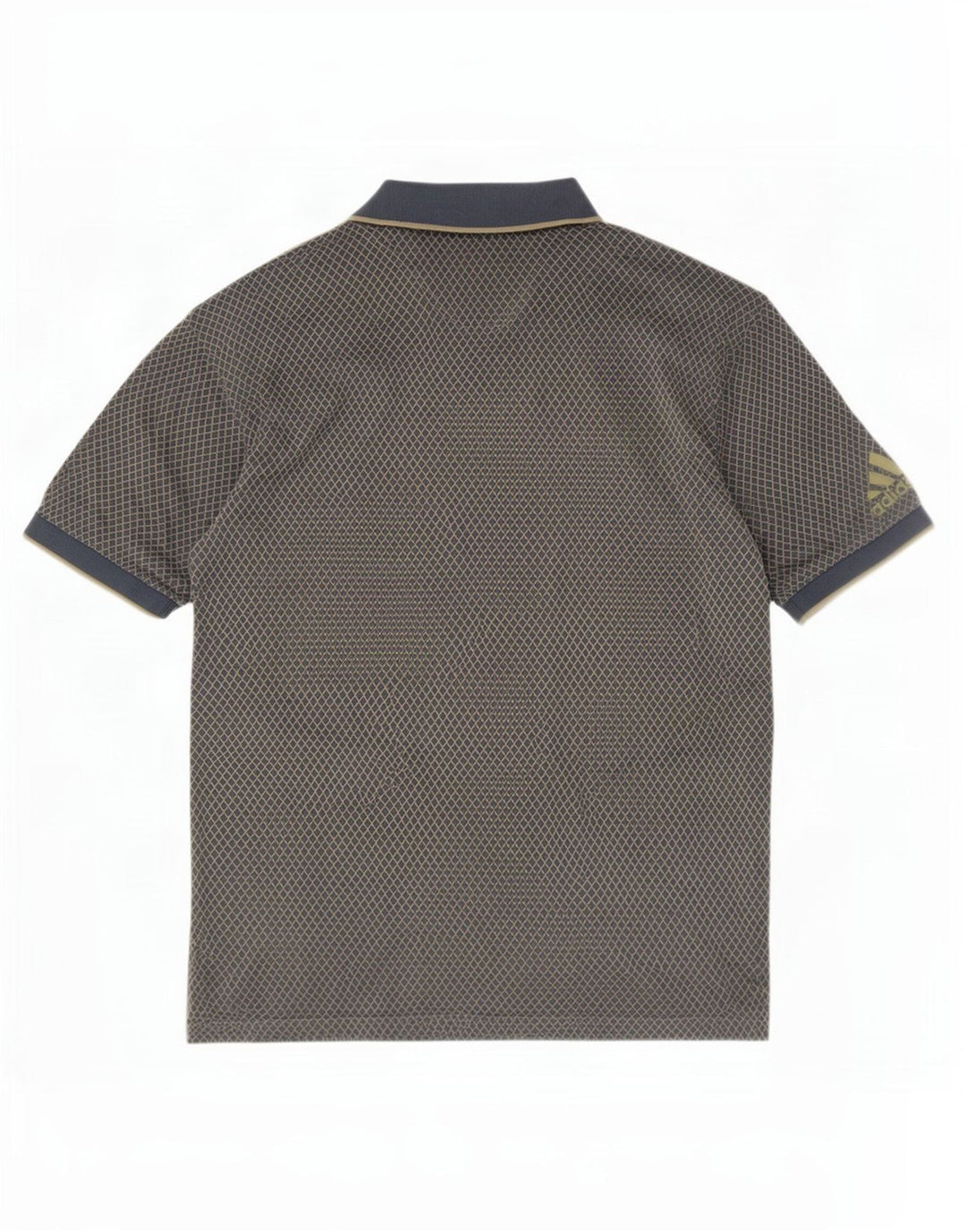 Męska koszulka polo Adidas, duża, szara tkanina argyle/diamentowa bawełna