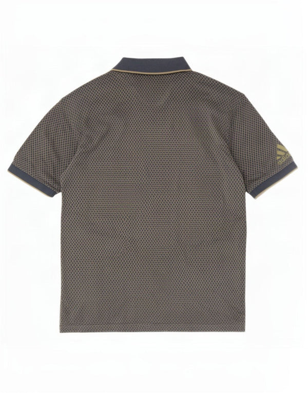 Męska koszulka polo Adidas, duża, szara tkanina argyle/diamentowa bawełna