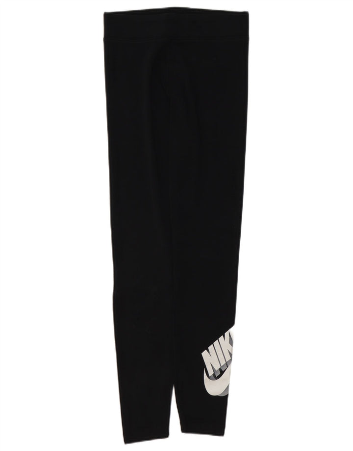 Damskie legginsy NIKE o dopasowanym kroju z grafiką UK 10, małe, czarne