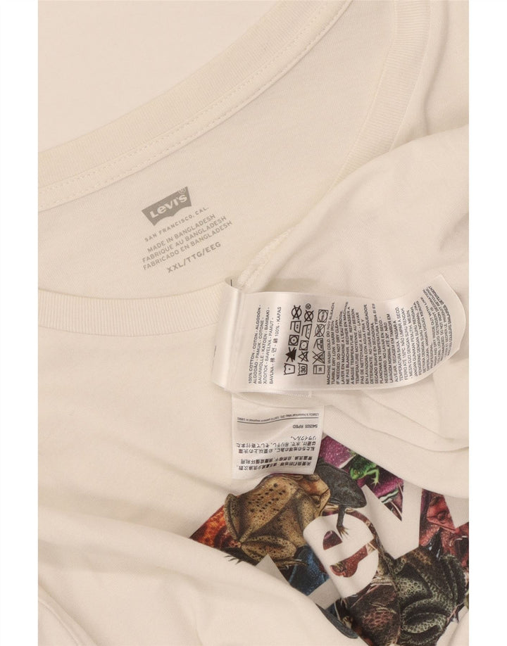Damska koszulka z grafiką Levi's Top 2XL Biała bawełna