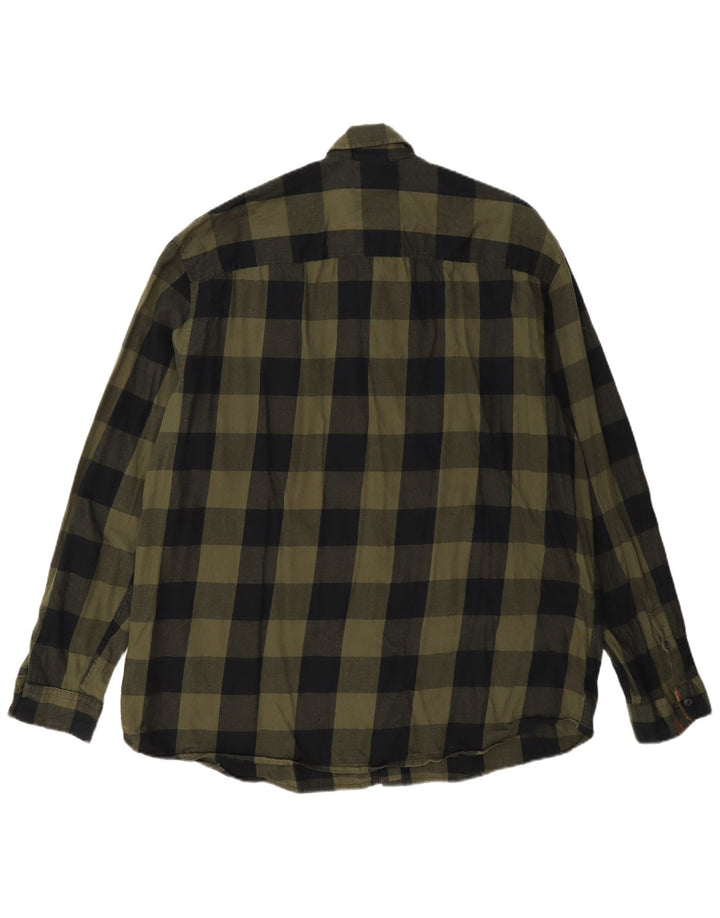 Męska koszula flanelowa Jack & Jones XL, zielona bawełniana kratka