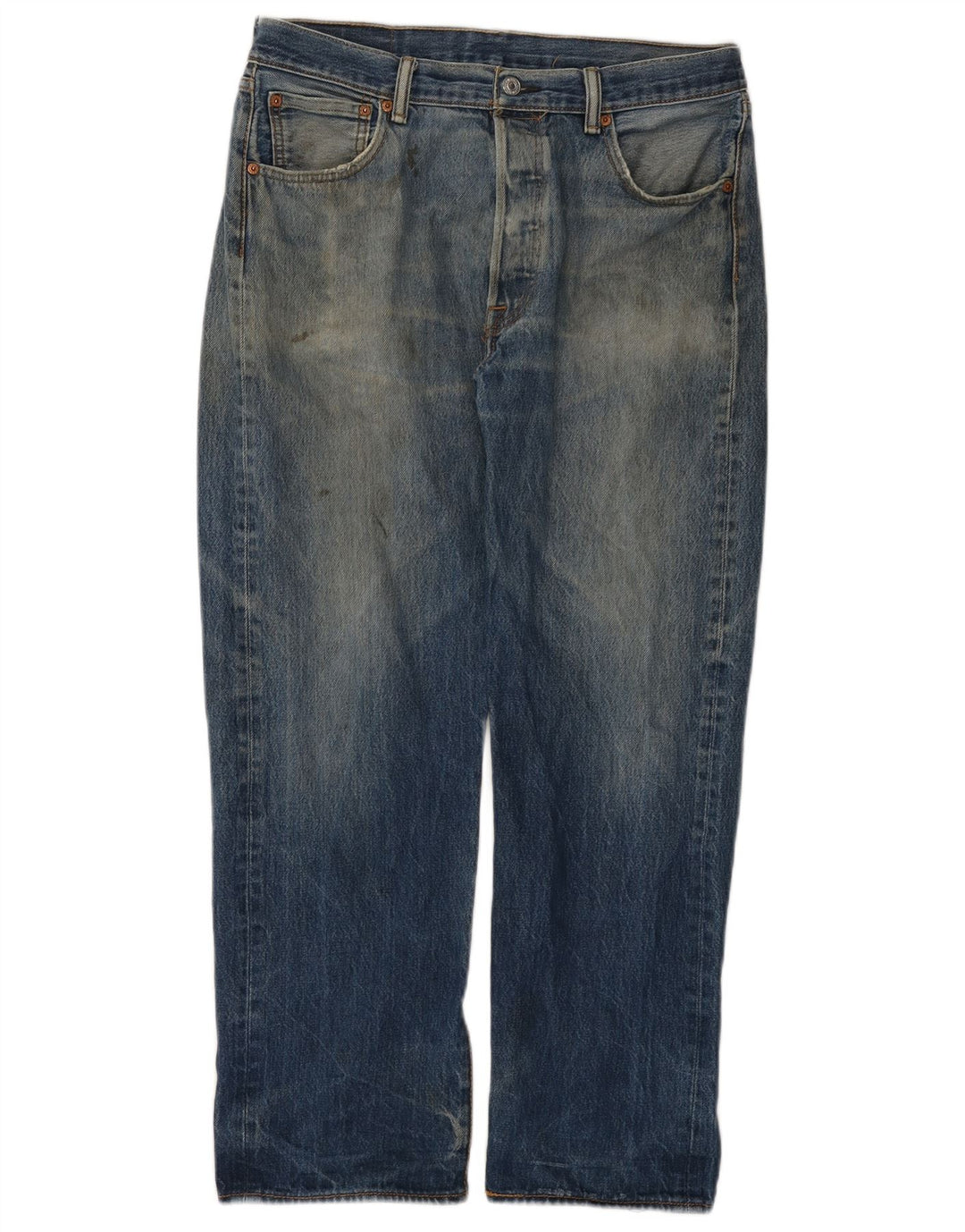 Męskie dżinsy Levi's 501 Straight W36 L29 Niebieskie bawełniane