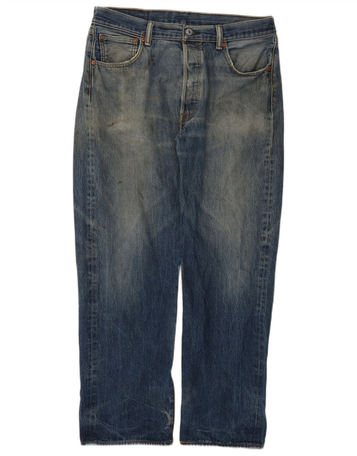 Męskie dżinsy Levi's 501 Straight W36 L29 Niebieskie bawełniane