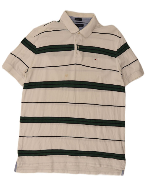 Męska koszulka polo Tommy Hilfiger o dopasowanym kroju XL, bawełniana w białe paski