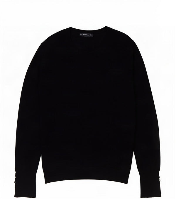 Sweter damski Zara z okrągłym dekoltem UK 18 XL, czarny