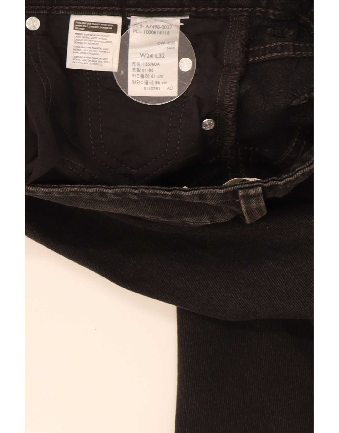 Damskie jeansy Levi's z szeroką nogawką W24 L32 czarne