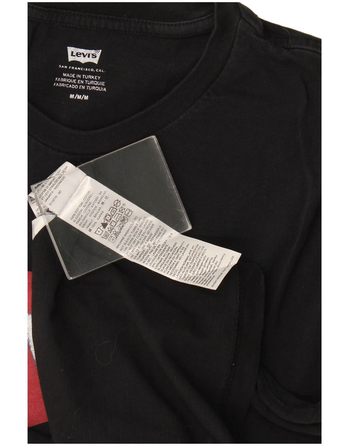 Męska koszulka z grafiką Levi's, średnia czarna bawełna