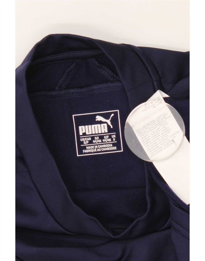 Męska koszulka Puma z długim rękawem, mała, granatowa, z poliestru