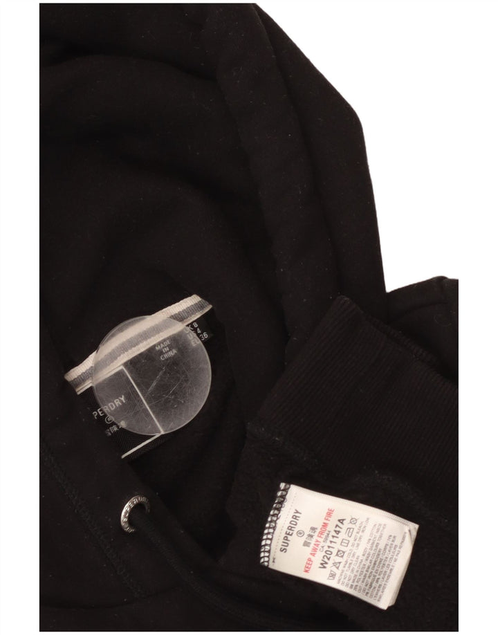 SUPERDRY Damski sweter z kapturem UK 8 Small, czarny, bawełniany