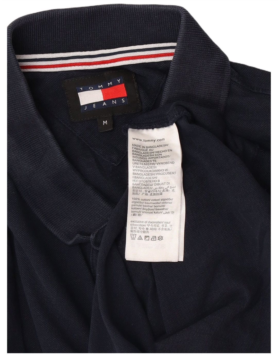 Męska koszulka polo Tommy Hilfiger z długim rękawem, średnia, granatowa, bawełniana