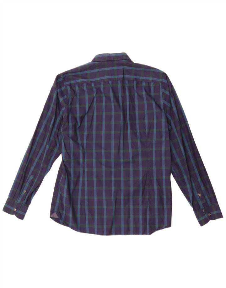 Koszula męska Ted Baker, rozmiar 4, duża, bawełniana, granatowa w kratkę