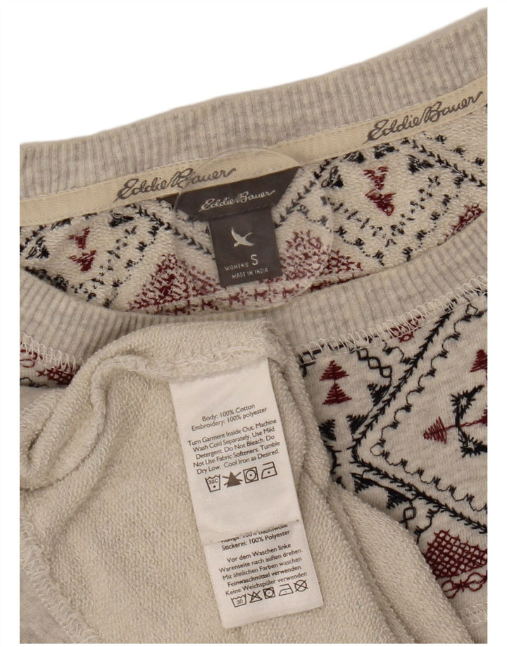 Damski sweter oversize EDDIE BAUER UK 10 Small Grey Fair Isle
