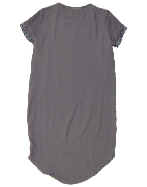 Damska sukienka T-shirtowa Sisley UK 8 Mała niebieska bawełniana w kwiaty