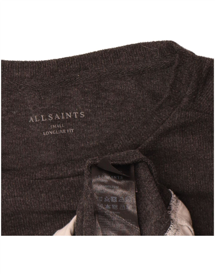 Męski sweter All Saints Longline Fit z dekoltem w łódkę, mały, szary