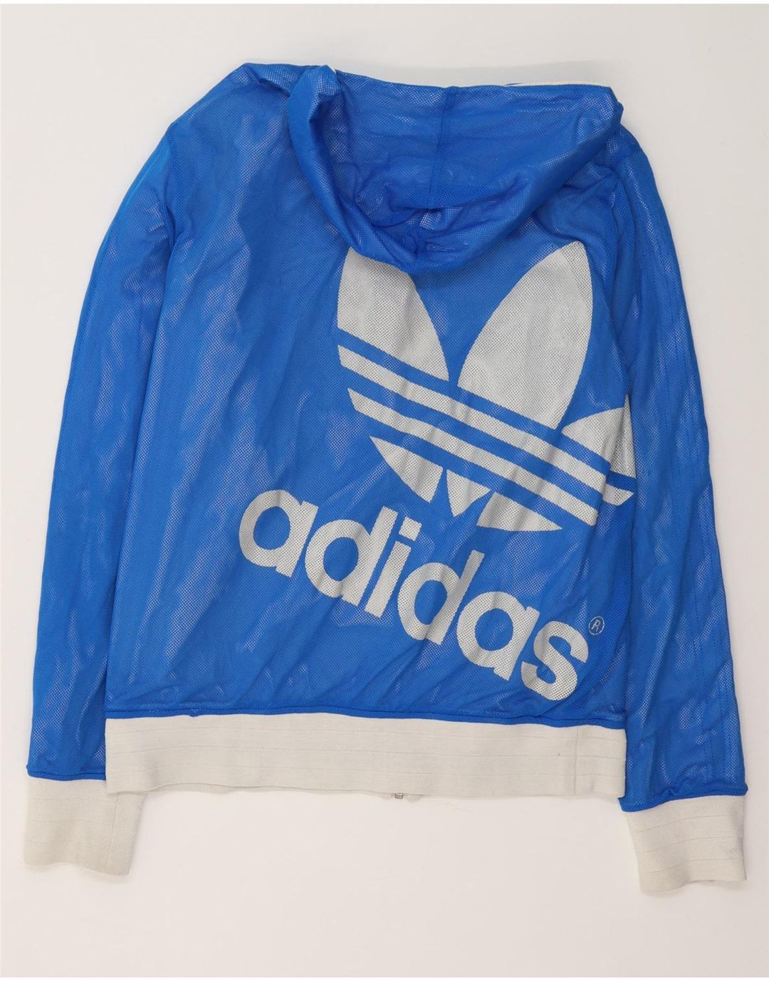 Adidas Męska dwustronna kurtka z kapturem z grafiką UK 38 Średni biały blok kolorów