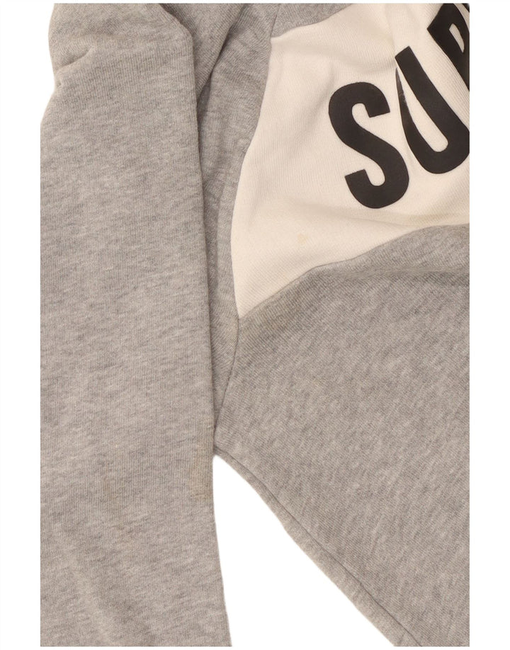 Damski sweter Superdry Crop Graphic UK 14, średnioszary, bawełniany
