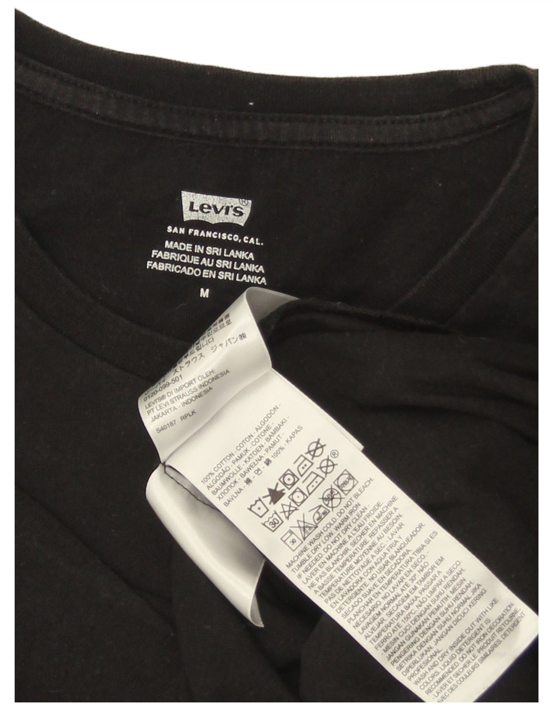 Męski T-shirt z grafiką LEVI'S, średni czarny, bawełniany