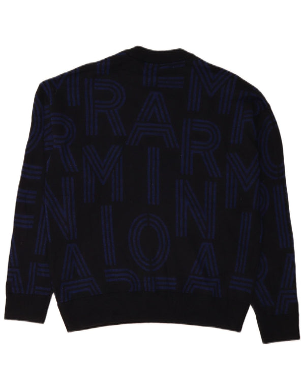 Męski sweter z okrągłym dekoltem Emporio Armani, średni granatowy