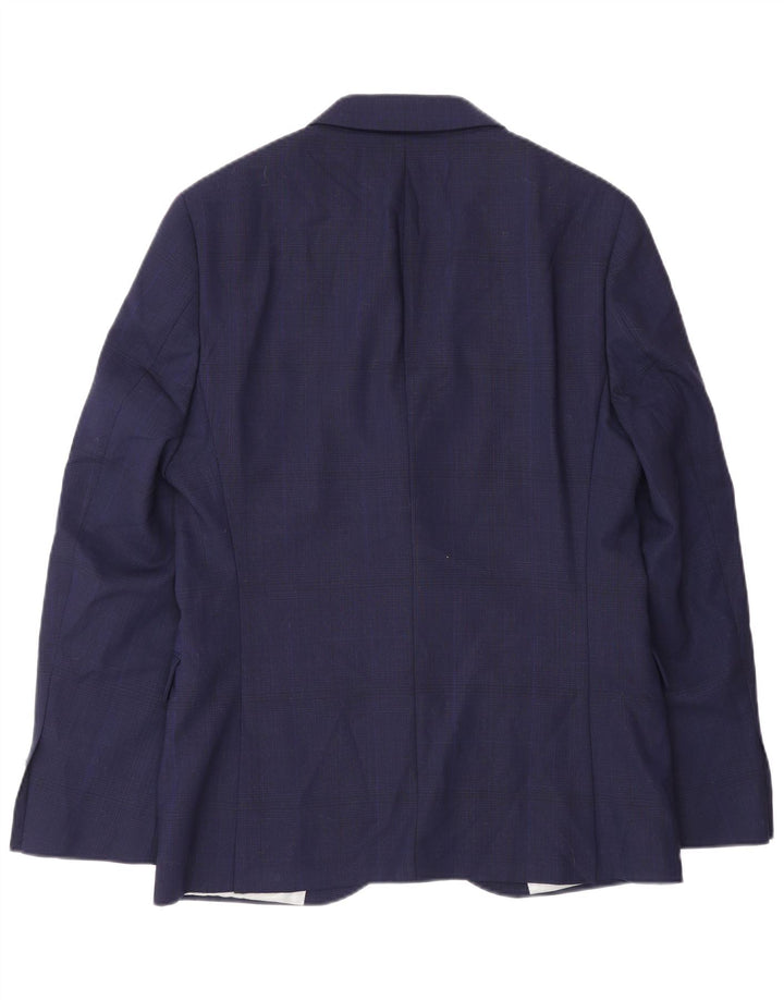 Dkny Męska marynarka slim fit z 2 guzikami, UK 38, średnia granatowa wełna