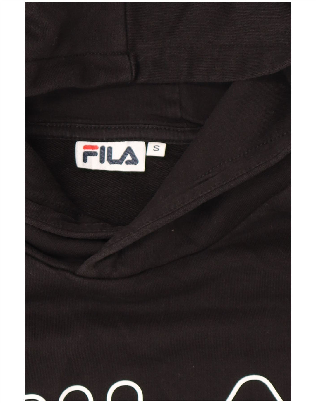 Damska bluza z kapturem Fila Oversized Crop Graphic UK 10 Small Black