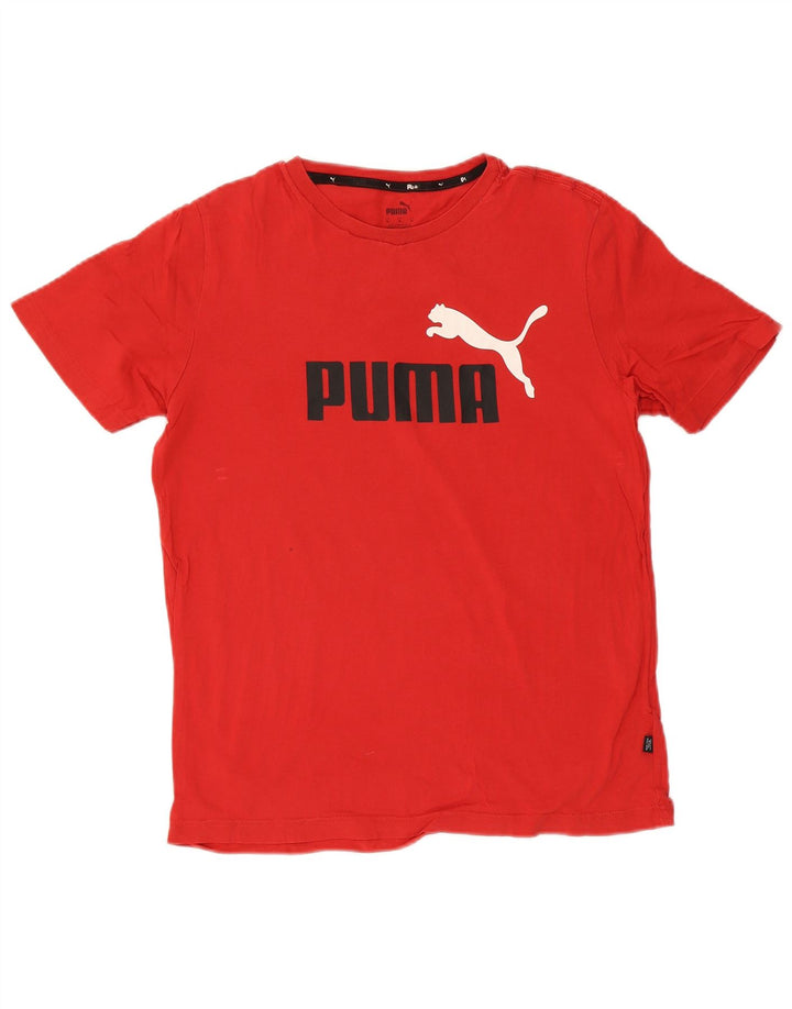 Męska koszulka z grafiką Puma, bawełniana, średnia czerwona