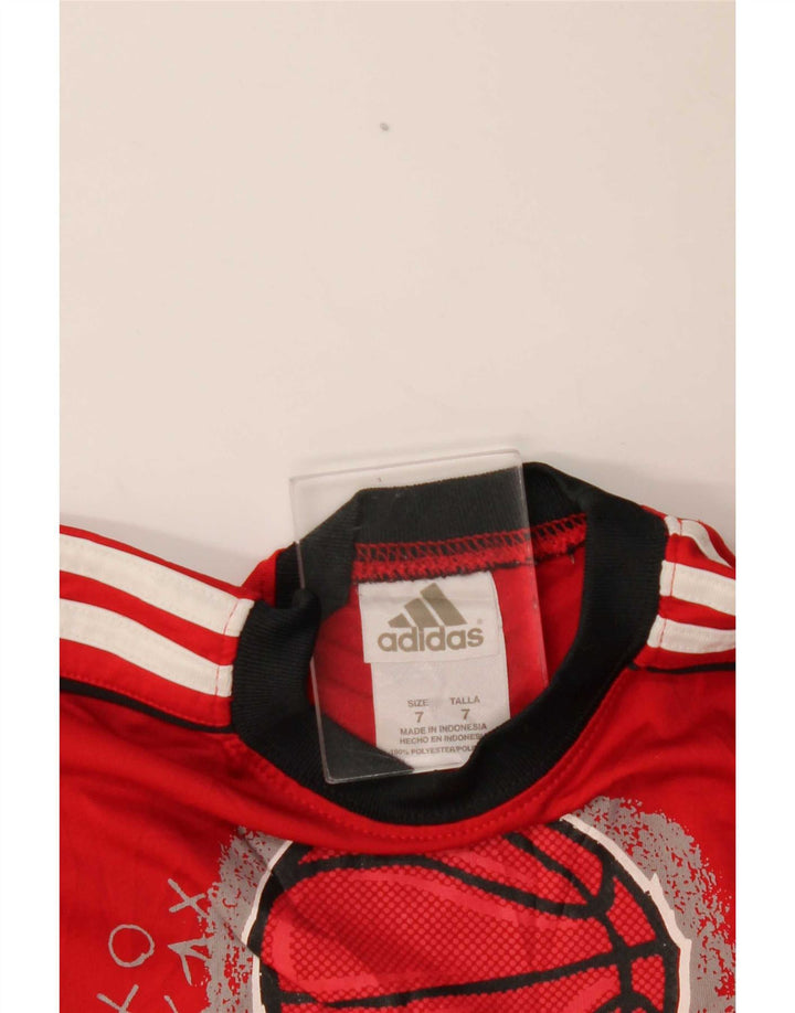 Chłopięca kamizelka z grafiką Adidas na 6-7 lat, poliester w kolorze czerwonym