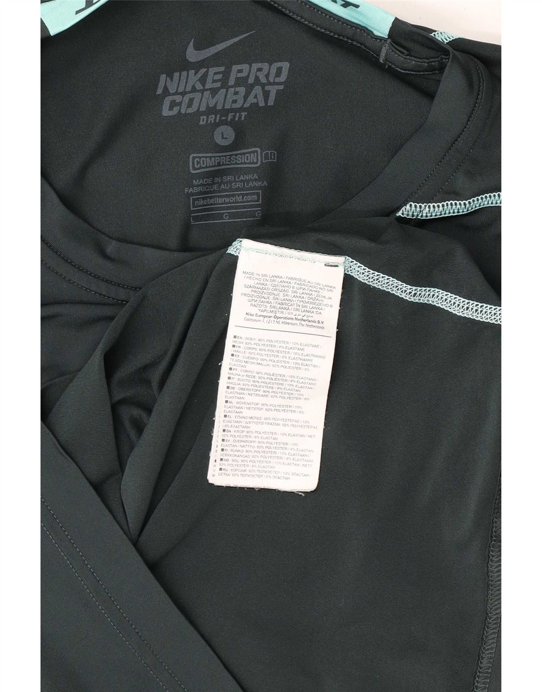 Męska koszulka Nike Dri Fit z grafiką, długim rękawem, dużym, zielonym poliestrem