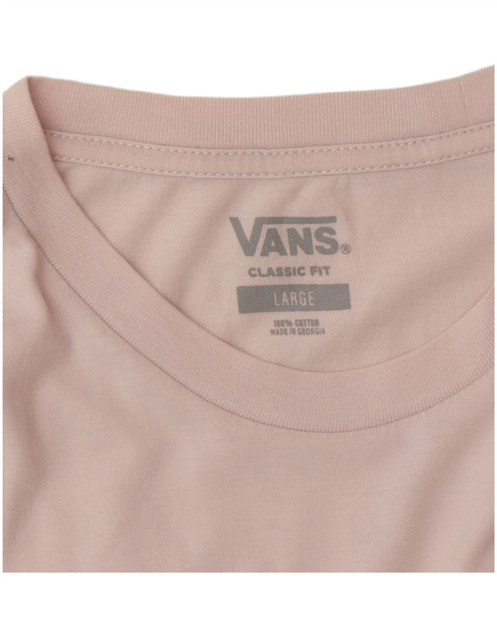 Męski T-shirt Vans o klasycznym kroju, duży, różowy, bawełniany