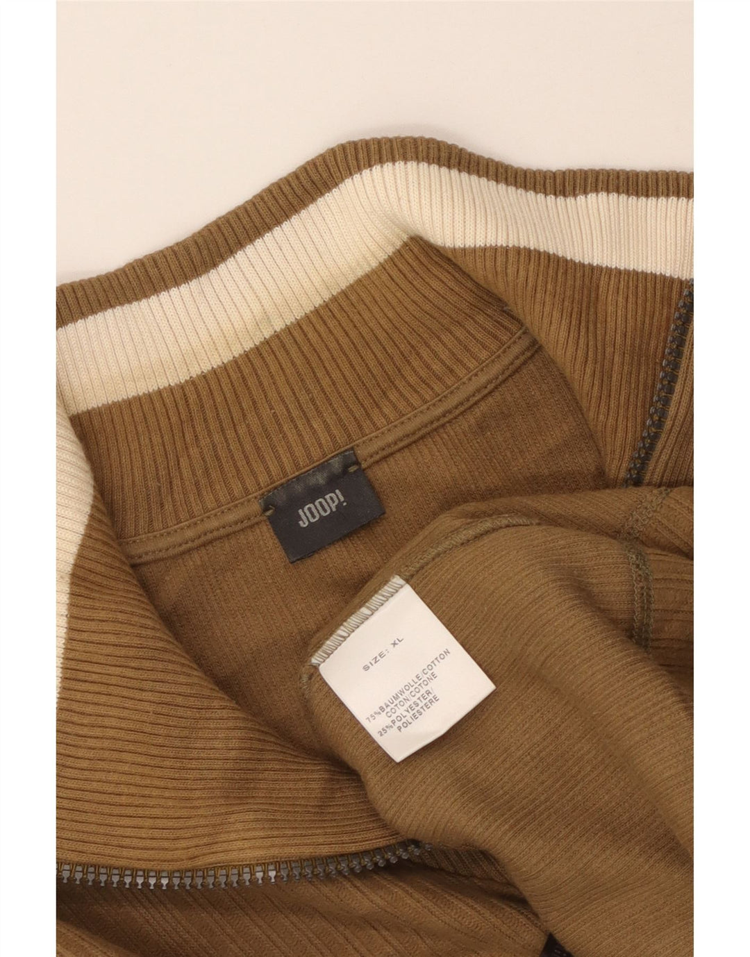Męski sweter Joop z zamkiem błyskawicznym XL, brązowa bawełna