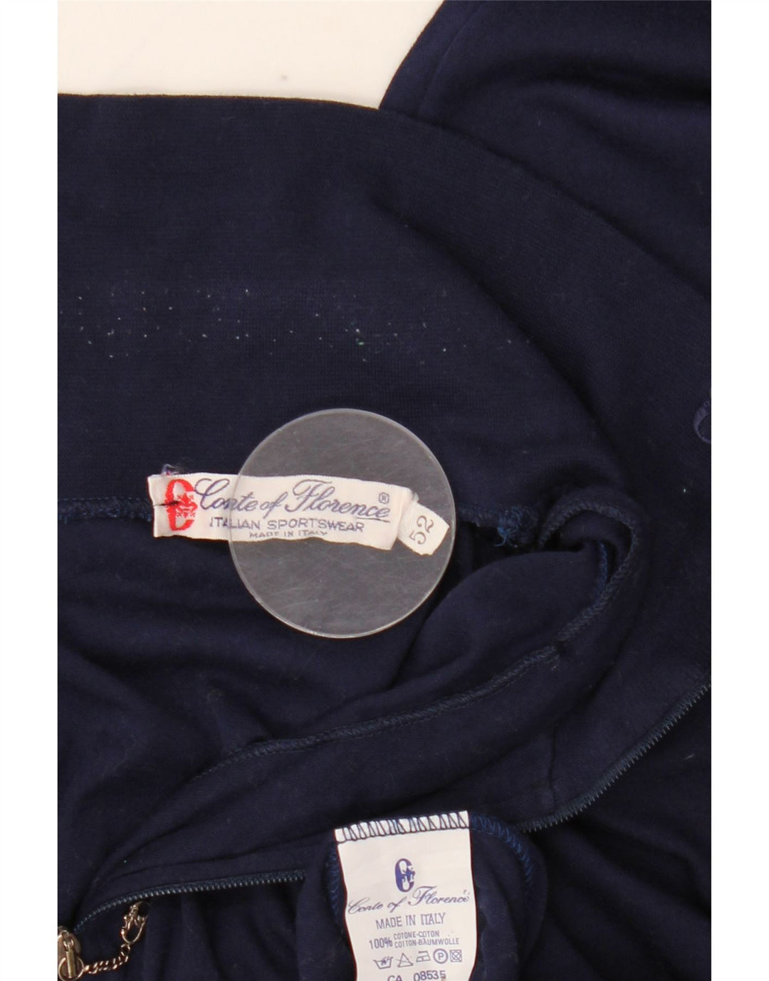 CONTE OF FLORENCE Męski top z długim rękawem i zamkiem błyskawicznym IT 52, duży, granatowy