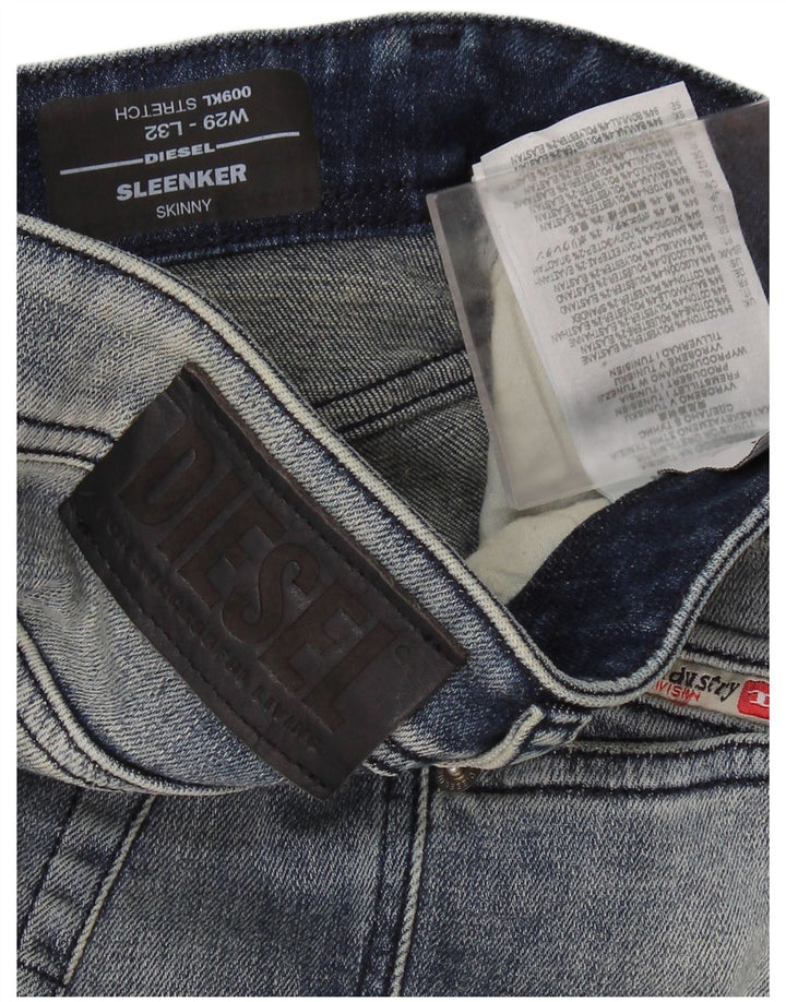 DIESEL Damskie smukłe dżinsy Skinny W29 L25 Niebieskie bawełniane